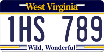 WV license plate 1HS789