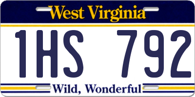 WV license plate 1HS792