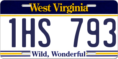 WV license plate 1HS793