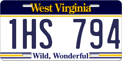 WV license plate 1HS794