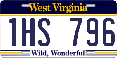 WV license plate 1HS796