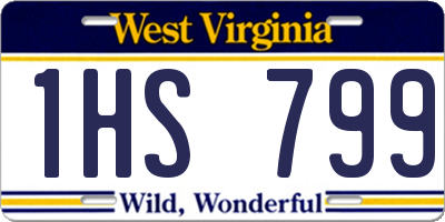 WV license plate 1HS799