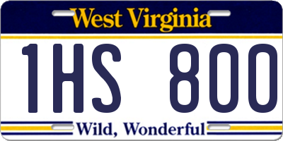 WV license plate 1HS800