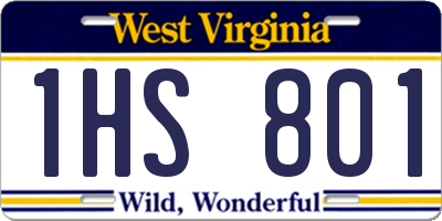 WV license plate 1HS801