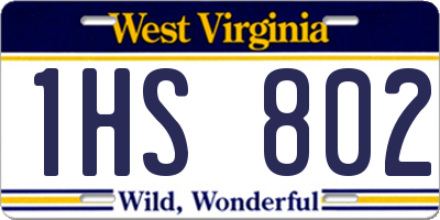 WV license plate 1HS802
