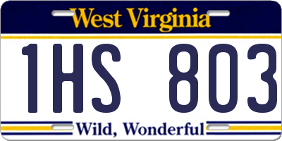 WV license plate 1HS803