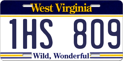 WV license plate 1HS809