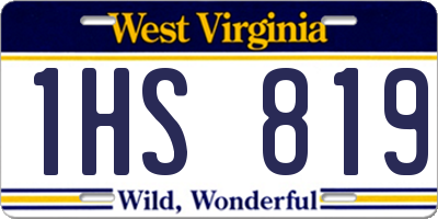 WV license plate 1HS819