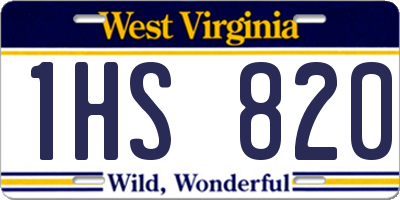 WV license plate 1HS820