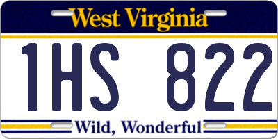 WV license plate 1HS822