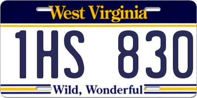 WV license plate 1HS830