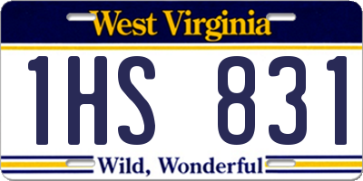 WV license plate 1HS831