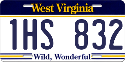 WV license plate 1HS832