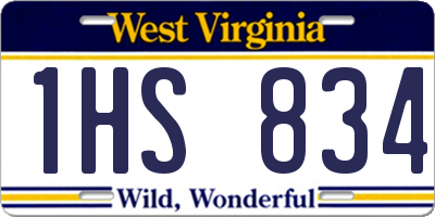 WV license plate 1HS834