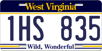 WV license plate 1HS835