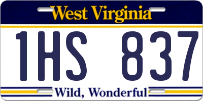 WV license plate 1HS837