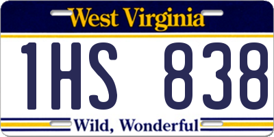 WV license plate 1HS838