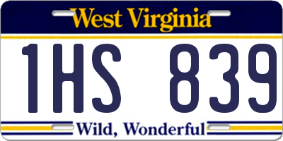 WV license plate 1HS839