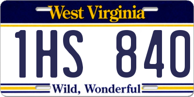 WV license plate 1HS840