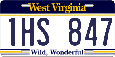 WV license plate 1HS847