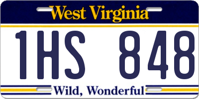 WV license plate 1HS848