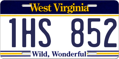 WV license plate 1HS852