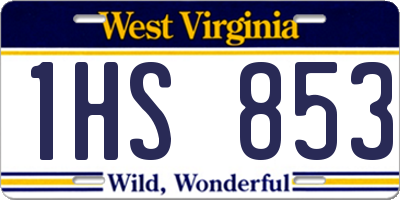 WV license plate 1HS853
