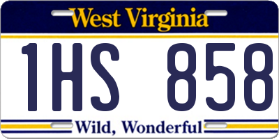 WV license plate 1HS858