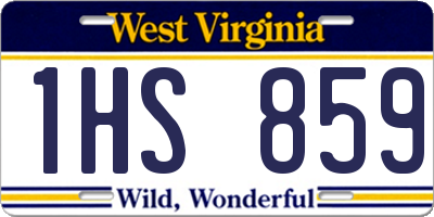 WV license plate 1HS859
