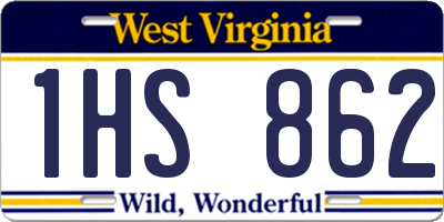 WV license plate 1HS862