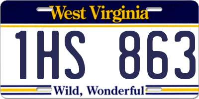 WV license plate 1HS863