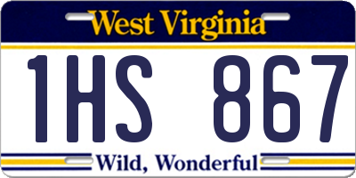 WV license plate 1HS867