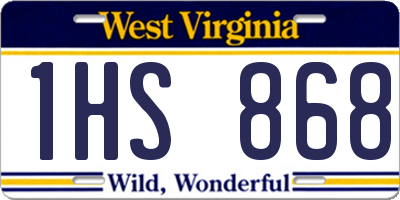 WV license plate 1HS868