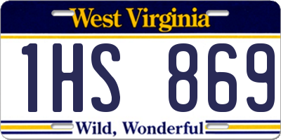 WV license plate 1HS869