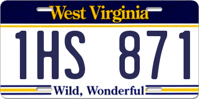 WV license plate 1HS871