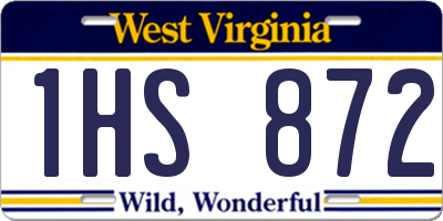 WV license plate 1HS872