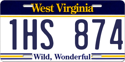 WV license plate 1HS874