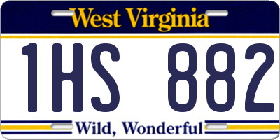 WV license plate 1HS882