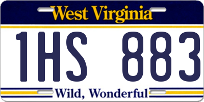 WV license plate 1HS883