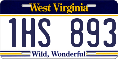 WV license plate 1HS893