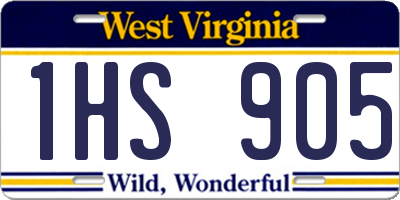 WV license plate 1HS905