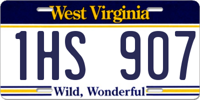 WV license plate 1HS907