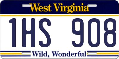 WV license plate 1HS908