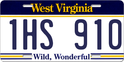 WV license plate 1HS910