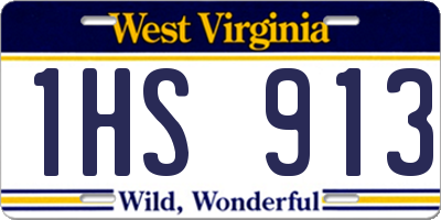 WV license plate 1HS913