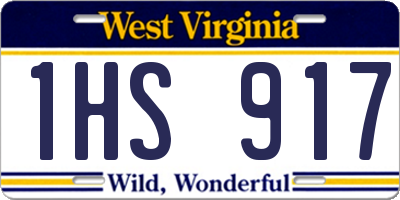 WV license plate 1HS917