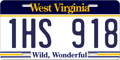 WV license plate 1HS918