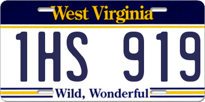 WV license plate 1HS919