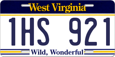 WV license plate 1HS921