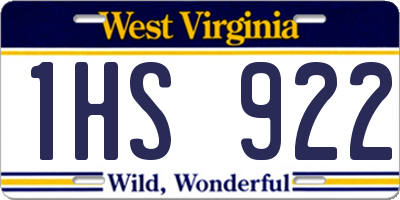 WV license plate 1HS922